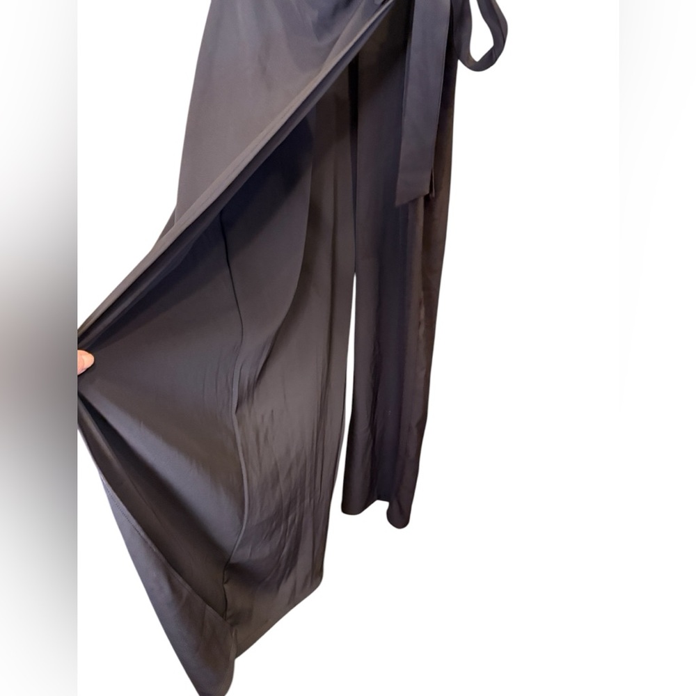 Halara Women’s Black Short Sleeve Wide Leg Wrap Jumpsuit Sz XL - Picture 5 of 16